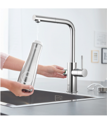 Grohe Смеситель для кухни Blue Home, дл.излива - 223мм, поворотный, вытяжной, 1 рычаг + сенсор, хром