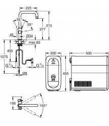 Grohe Смеситель для кухни Blue Home, дл.излива - 223мм, поворотный, 1 рычаг + сенсор, хром
