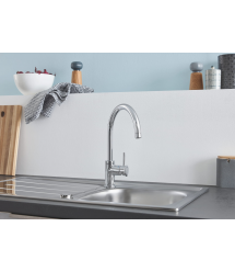 Grohe Смеситель для кухни BauClassic, дл.излива - 223мм, поворотный, 1рычаг, хром