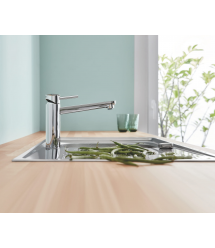 Grohe Смеситель для кухни BauClassic, дл.излива - 222мм, поворотный, 1рычаг, хром