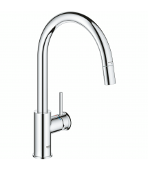 Grohe Смеситель для кухни BauClassic, дл.излива - 215мм, поворотный, 1рычаг, хром