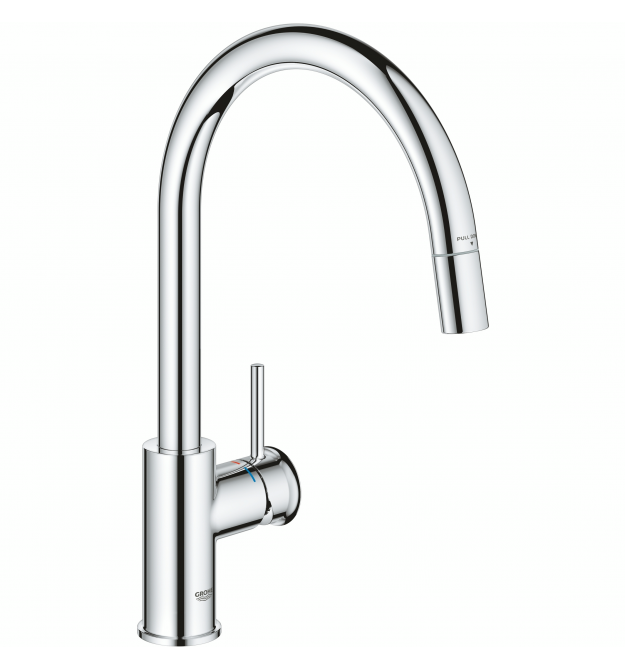 Grohe Смеситель для кухни BauClassic, дл.излива - 215мм, поворотный, 1рычаг, хром