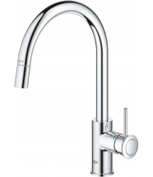 Grohe Смеситель для кухни BauClassic, дл.излива - 215мм, поворотный, 1рычаг, хром