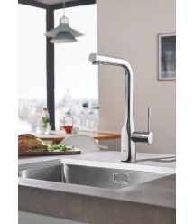 Grohe Смеситель для кухни Accent, дл.излива - 204мм, поворотный/вытяжной, 1рычаг, хром