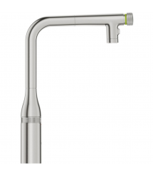 Grohe Смеситель для кухни Accent Smart Control, дл.излива - 201мм, поворотный/вытяжной, вентиль/кнопка, супер сталь