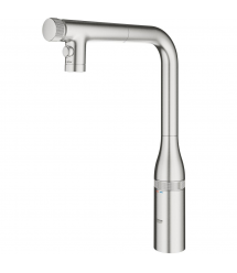 Grohe Смеситель для кухни Accent Smart Control, дл.излива - 201мм, поворотный/вытяжной, вентиль/кнопка, супер сталь