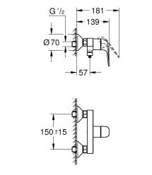 Змішувач для душу Grohe Swift 1 важіль, хром (24333001)