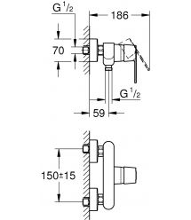 Grohe Смеситель для душа Get 1 рычаг, хром