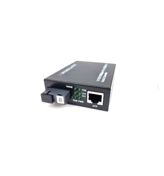 Медіаконвертер FOXGATE EC-Q-1G-1SM-1550nm, 1550 WDM одноволоконний Full - Half duplex, SC 20km (0+70C), + блок живлення 5V 1A