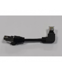 Патч-корд литий UTP, RJ45(прямий - кутовий), неекранований, UTP5e 0.125m,patch D-4.9mm AWG26 1x90 CU,чорний, Q200