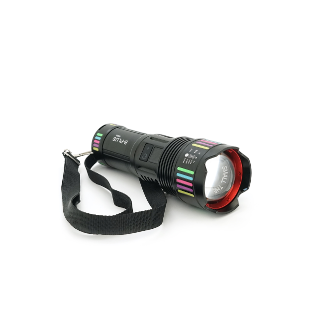 Ліхтар пошуковий BP-505 LED PM60, 4 режими, індикація заряду, живлення від 4*18650, IP65, USB кабель, 260х140х85мм, 1,140кг, Bla