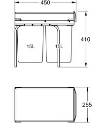 Grohe Система контейнеров для сортировки мусора, серый