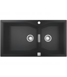 Grohe Мойка кухонная K700, гранит, прямоуг., без крыла, 838x560x241мм, чаша - 2, врезная/под столешницу, черный гранит