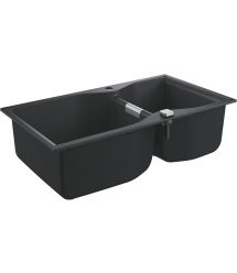 Grohe Мойка кухонная K700, гранит, прямоуг., без крыла, 838x560x241мм, чаша - 2, врезная/под столешницу, черный гранит