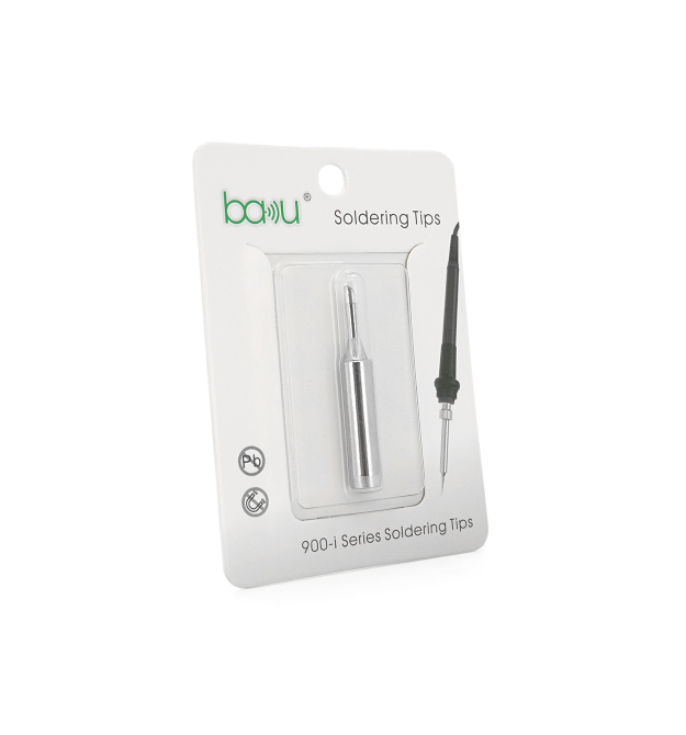 Жало для паяльника BAKKU BK-900M-T-2C,silver, 4*6.3mm, мідь, гальванічне покриття, висока теплопровідність, швидке нагрівання, п