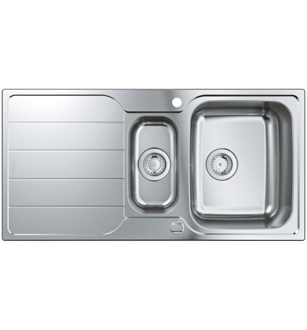 Grohe Мойка кухонная K500, нерж.cталь, прямоуг., с крылом, 1000x500x200мм, чаша - 2, врезная, нержавеющая сталь