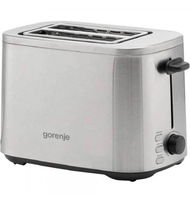 Gorenje Тостер 800Вт, подогрев, разморозка, пластик, серебристый