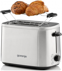 Gorenje Тостер 800Вт, подогрев, разморозка, пластик, серебристый