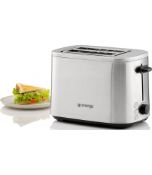 Gorenje Тостер 800Вт, подогрев, разморозка, пластик, серебристый