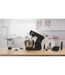 Gorenje Кухонная машина 1000Вт, дисплей, чаша-металл, корпус-металл+пластик, насадок-7, черный