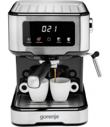 Gorenje Кофеварка рожковая 1.5л, молотый, ручной капучинатор, нерж
