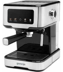 Gorenje Кофеварка рожковая 1.5л, молотый, ручной капучинатор, нерж