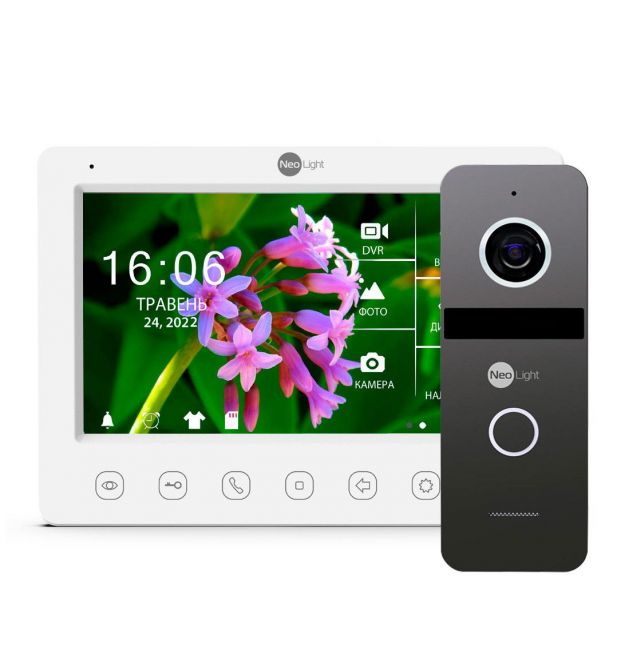 Комплект видеодомофона NeoLight Kappa+ HD WF 7 дюймов и вызывной панели NeoLight Solo Graphite