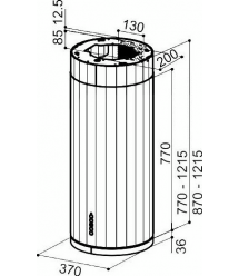 Faber Вытяжка островная, 37см, 1169м.куб/ч, Corinthia Isola Ev8+ Wh Matt/Ts A37, белый матовый