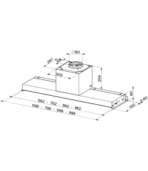 Faber Вытяжка встраиваемая, 90см, 1119м.куб/ч, In-Nova Touch Bk/X A90, нерж+черный
