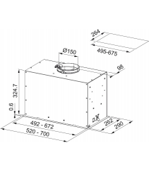 Faber Вытяжка встраиваемая, 70см, 1202м.куб/ч, Inka Lux Premium X A70 Kl, нерж