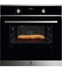 Electrolux Духовой шкаф электрический, 65л, A, дисплей, конвекция, телескопические направляющие, черный