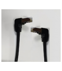 Патч-корд литий UTP, RJ45(кутовий - кутовий), неекранований, UTP5e 0.93m,patch D-4.9mm AWG26 2x90 CU,чорний, Q200