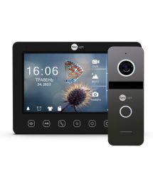 Комплект видеодомофона NeoLight Kappa+ HD WF 7 дюймов и вызывной панели NeoLight Solo Graphite