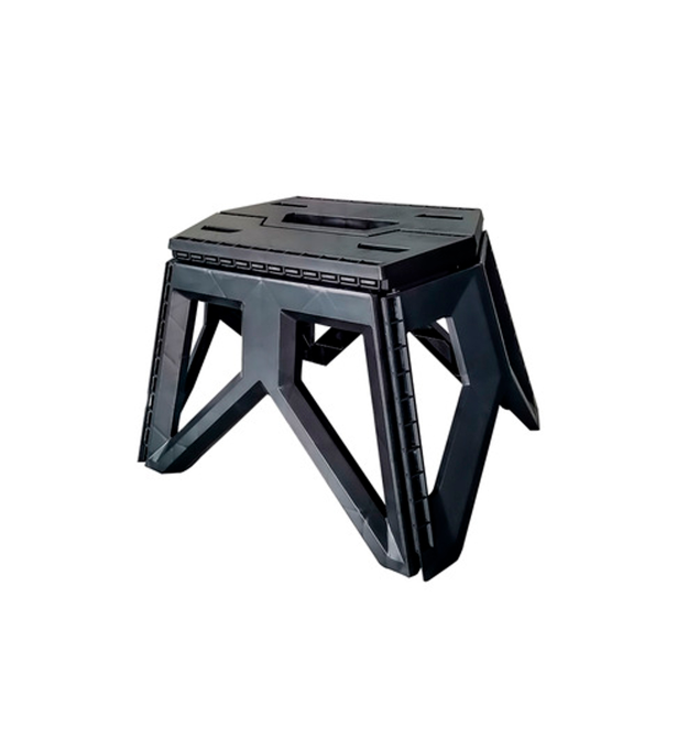 Складаний табурет Voltronic, пластик, до 150 кг, 240х280х340 мм, колір: чорний