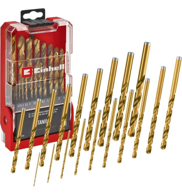 Einhell Набор сверл по металлу, 19шт, 1-10мм, кейс