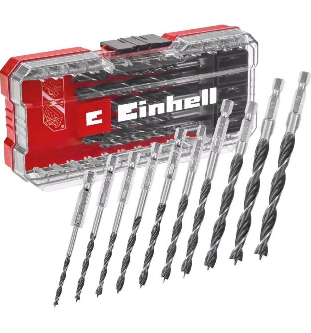 Einhell Набор сверл по дереву, 10шт, 3-8мм, кейс