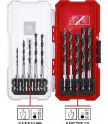 Einhell Набор сверл по дереву, 10шт, 3-8мм, кейс