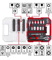 Einhell Набор бит и головок, 1/4" 4-13мм, 37шт, кейс