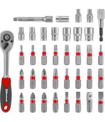 Einhell Набор бит и головок, 1/4" 4-13мм, 37шт, кейс