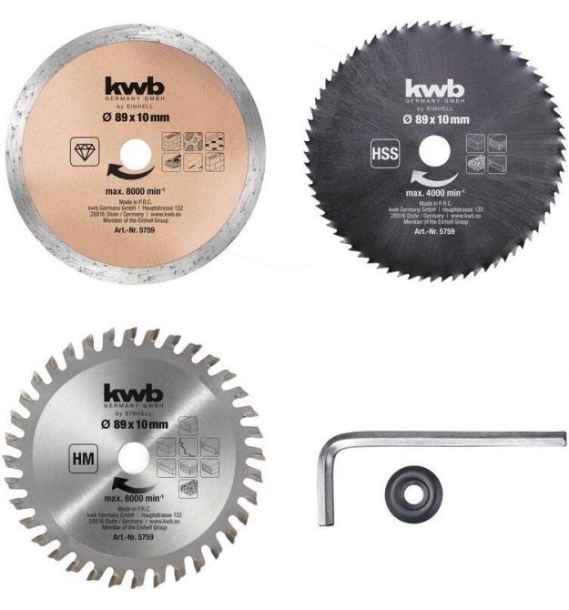 Einhell Диск, набор 3шт, 89x10 мм, алмазный, для древесных материалов и пластика.