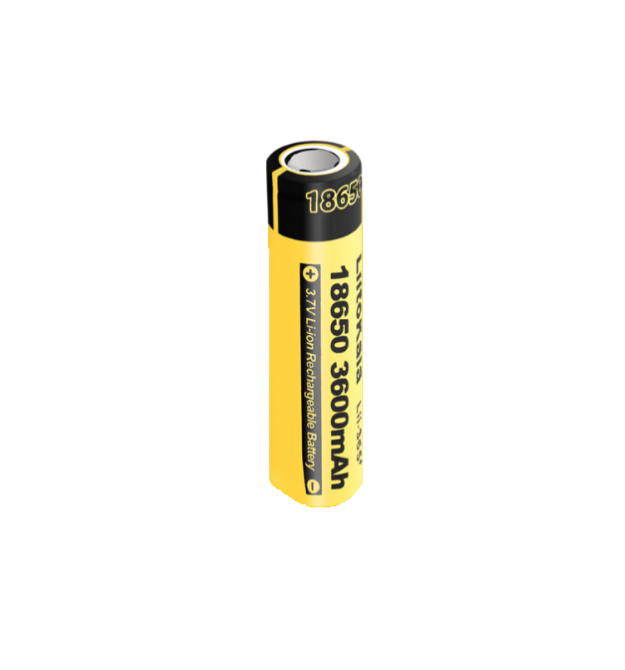 Акумулятор 18650 Li-Ion LiitoKala Lii-36S+, 3600mAh, 3.7V (2.75-4.2V), 65.5mm x 18.5mm, , Black - Yelow