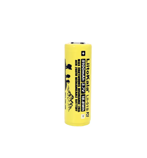 Акумулятор 26650 Li-Ion LiitoKala Lii-51S-PSB, 5100mAh (5100-5500mAh), 20A, 18.8Wh, 3.7V (2.5-4.2V), кремовий, 65.5mm x 26.8mm,