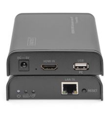 Digitus Удлинитель HDMI KVM по IP, комплект, Full HD, 1080p, через сетевой кабель (Cat 5, 5E, 6), 120м