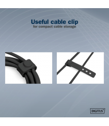 Digitus Кабель USB-C зарядки/синхронизации, 1м, USB 4.0 Gen3, 40G, 240W, 8K, силиконовый, черный