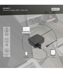 Digitus Зарядное устройство notebook USB-C, 100W GaN