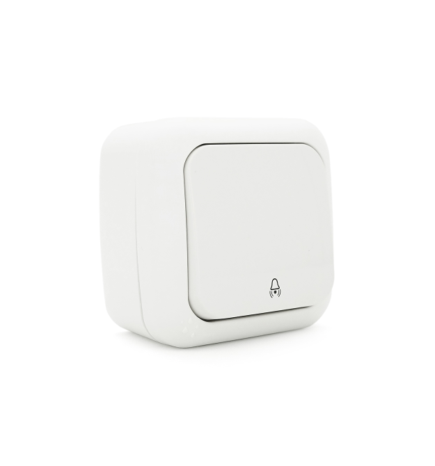 Кнопка дзвінка ViKO Palmiye зовнішнього монтажу, вологозахищений IP54, AC:110-250V, 10A, White