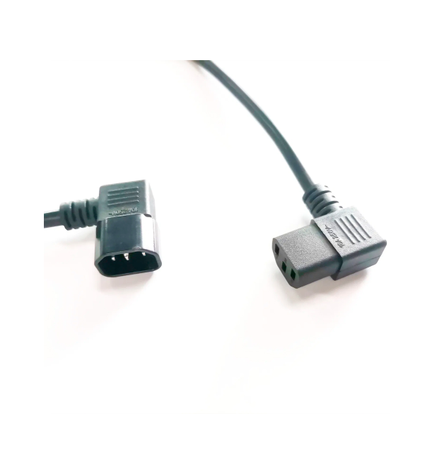 Кабель живлення вторинний PC-monitor 2m, 3x1, 5 мм&ampsup2, 3pin, IEC C13-C14, 90 , Black, МЕДЬ!!!!!