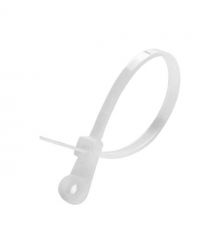 Стяжка кабельна пластикова з кільцем Apro 5x200 біла (100 шт.)