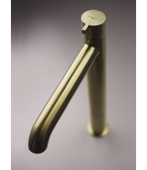 Deante Смеситель для раковины Silia, дл. излива - 185мм, неповоротный, 1 рычаг, брашованое золото