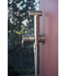 Deante Смеситель для биде Silia, с гигиеническим душем, матовая сталь